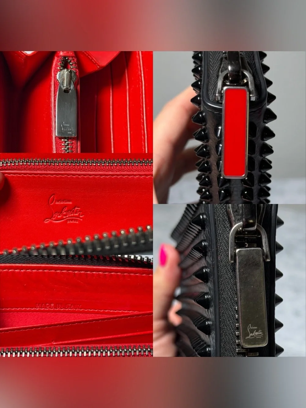 Christian Louboutin black studded Panettone Wallet